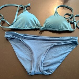 Patagonia Light Blue Triangle String Bikini Set